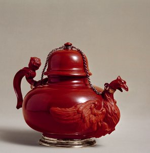 Meissen tekanna i röd stengods, modellerad av Johann Christoph Ludwig von Lucke (ca 1703-1780), ca 1730 (stengods)